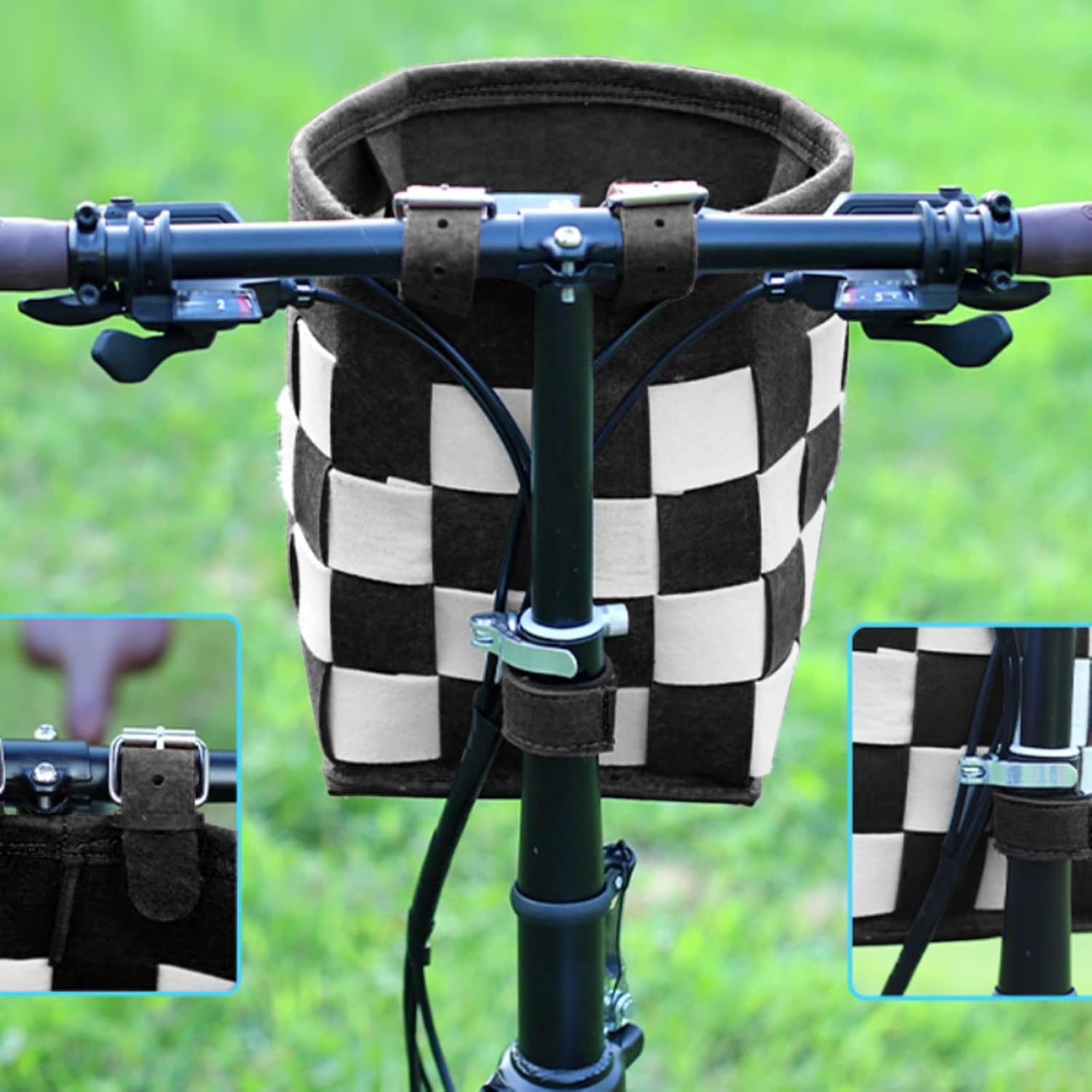 Bike Basket with a Fixed Holder, Kids' Small Scooter Tricycle Accessories Kit Bells Tools, Rust-Resistant Electric Bicycle Front Baskets for Women and Men - Image 4