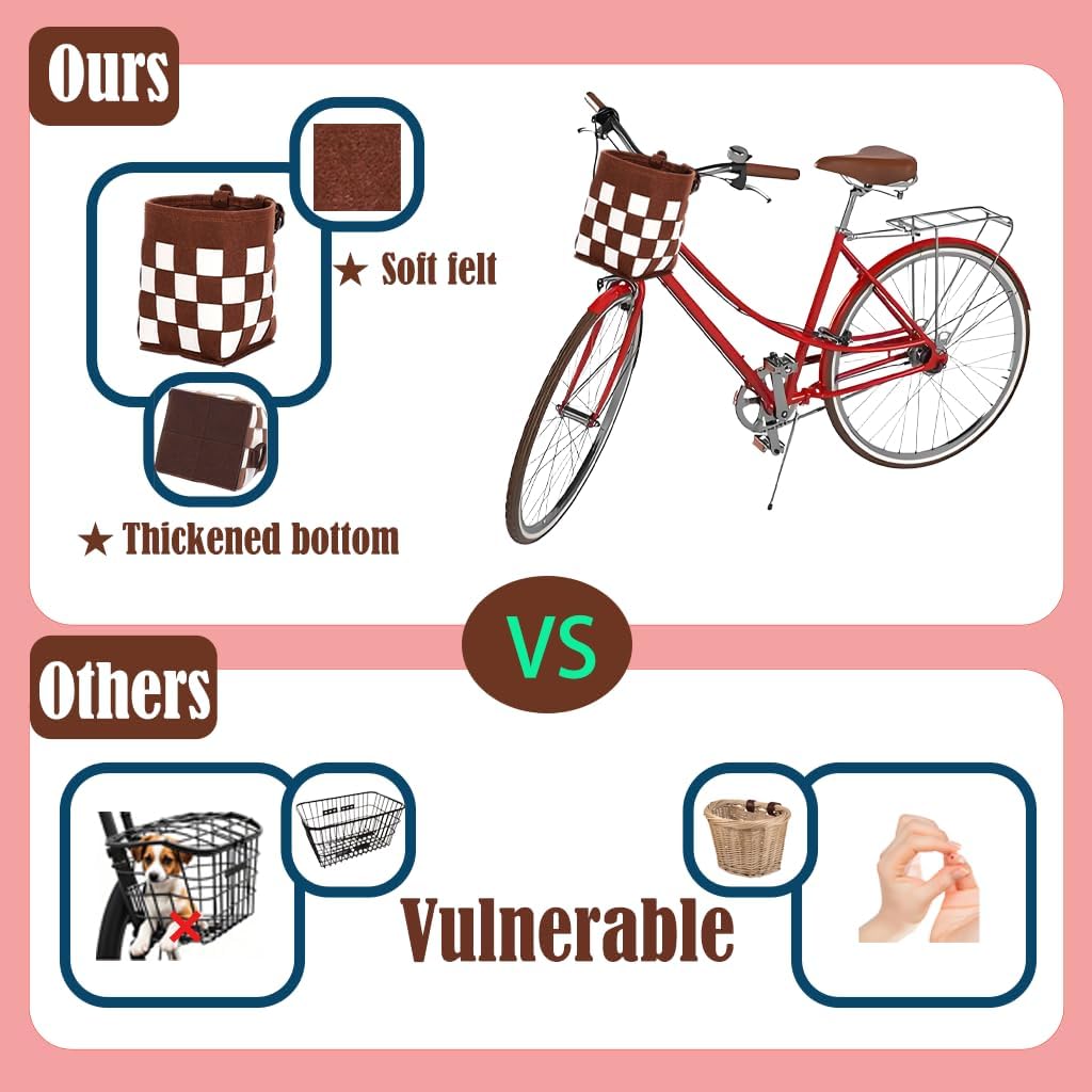 Front Bike Basket for Women and Men, Easy to Install Bicycle Basket for Boys and Girls, Dog Basket, Kids' Accessories, Adult - Image 5