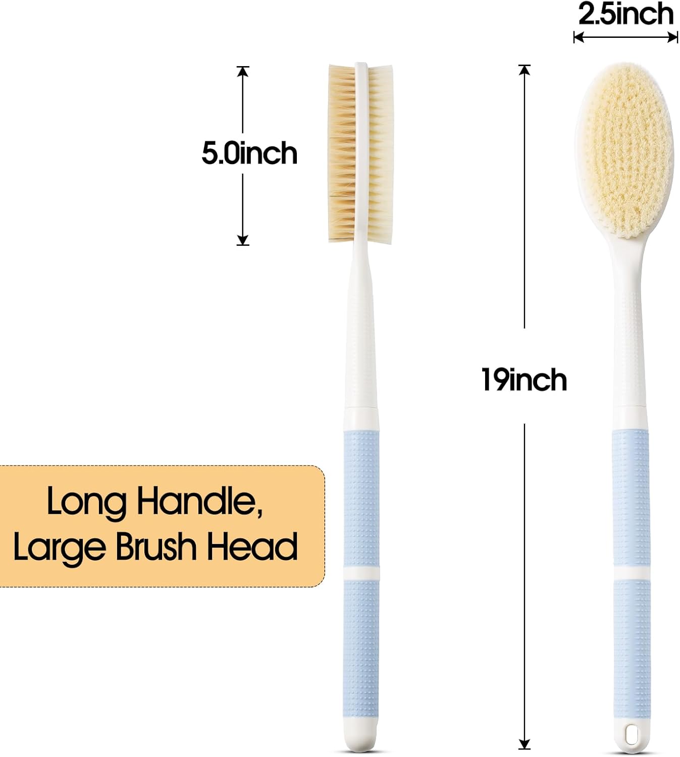 Back Scrubber Anti Slip for Shower with Detachable Brush Head,19