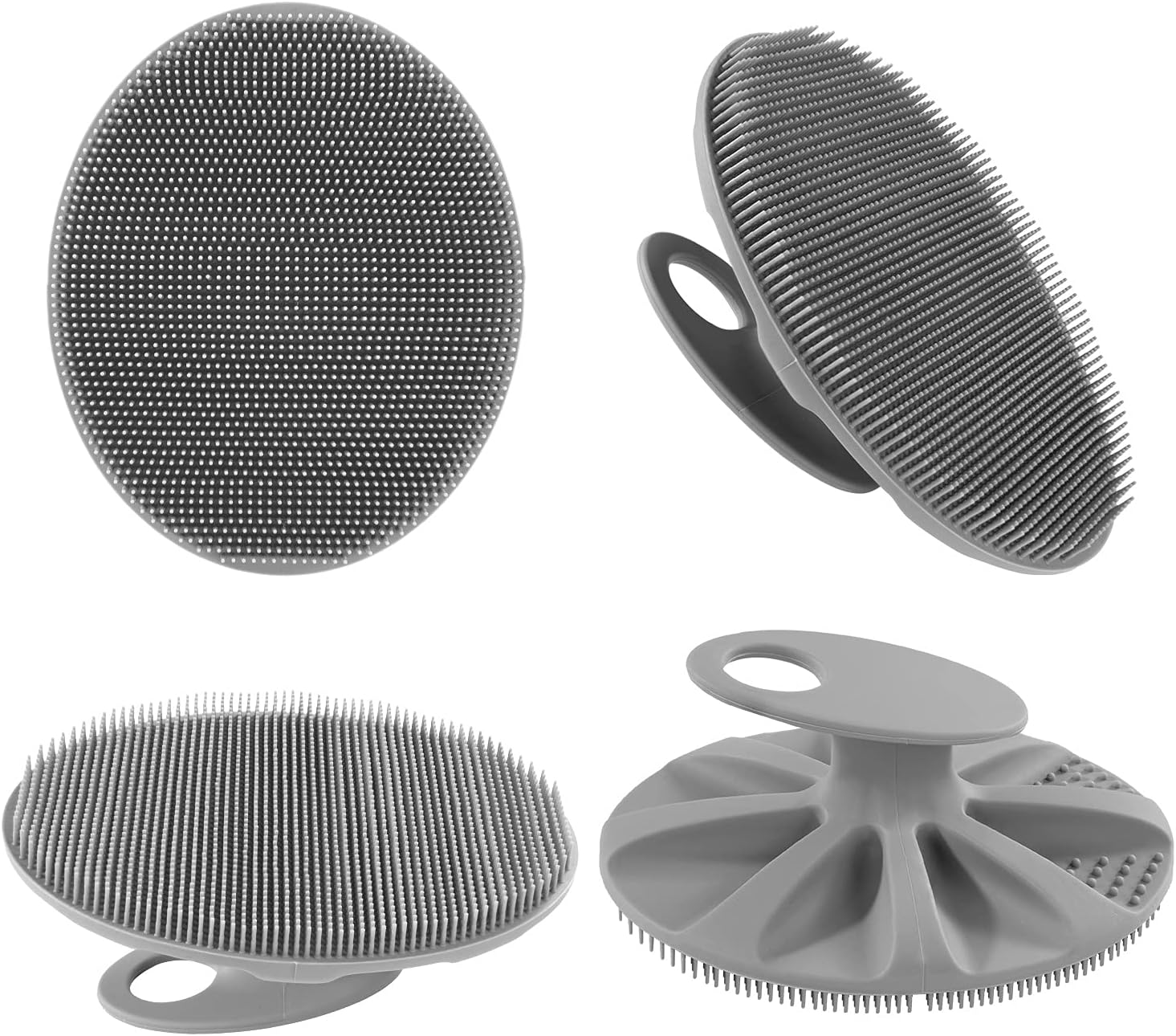 Soft Silicone Body Cleansing Brush Shower Scrubber, Gentle Exfoliating and Massage for All Kinds of Skin (Gray+Black) - Image 8