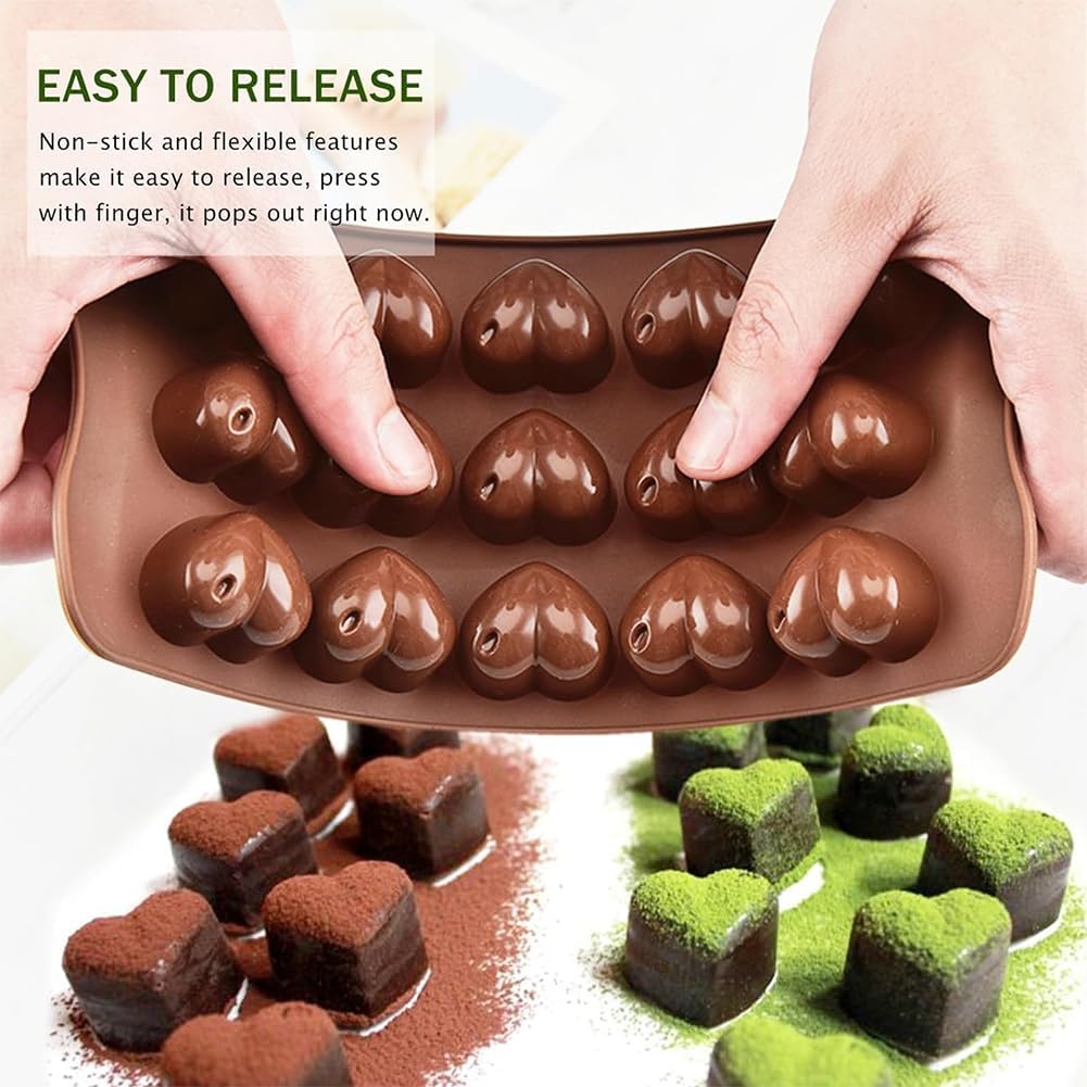 6 PCS Silicone Chocolate Mould Different Shapes Melts Moulds Silicone Baking Mold Non-Stick Moulds Gift for Making Candy - Image 3