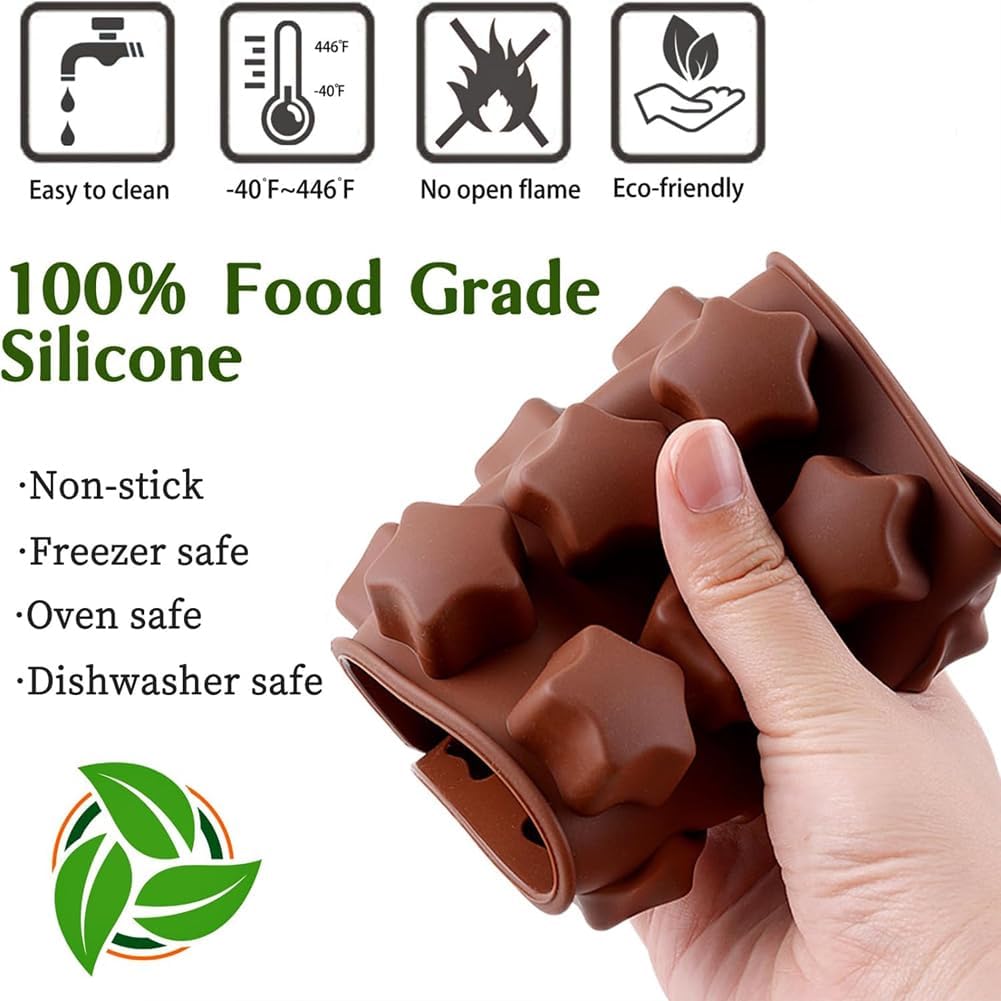 6 PCS Silicone Chocolate Mould Different Shapes Melts Moulds Silicone Baking Mold Non-Stick Moulds Gift for Making Candy - Image 4