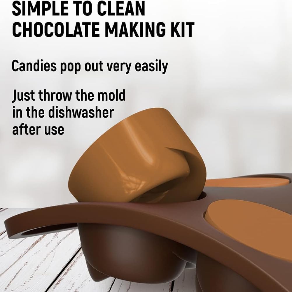 6 PCS Silicone Chocolate Mould Different Shapes Melts Moulds Silicone Baking Mold Non-Stick Moulds Gift for Making Candy - Image 7
