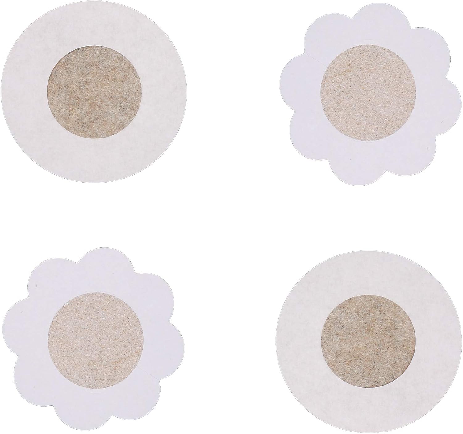 80 Pieces of Nipple Covers Breast Pasties Comfortable Adhesive Bra Disposable Satin Petals Pasties for Women Beige - Image 2