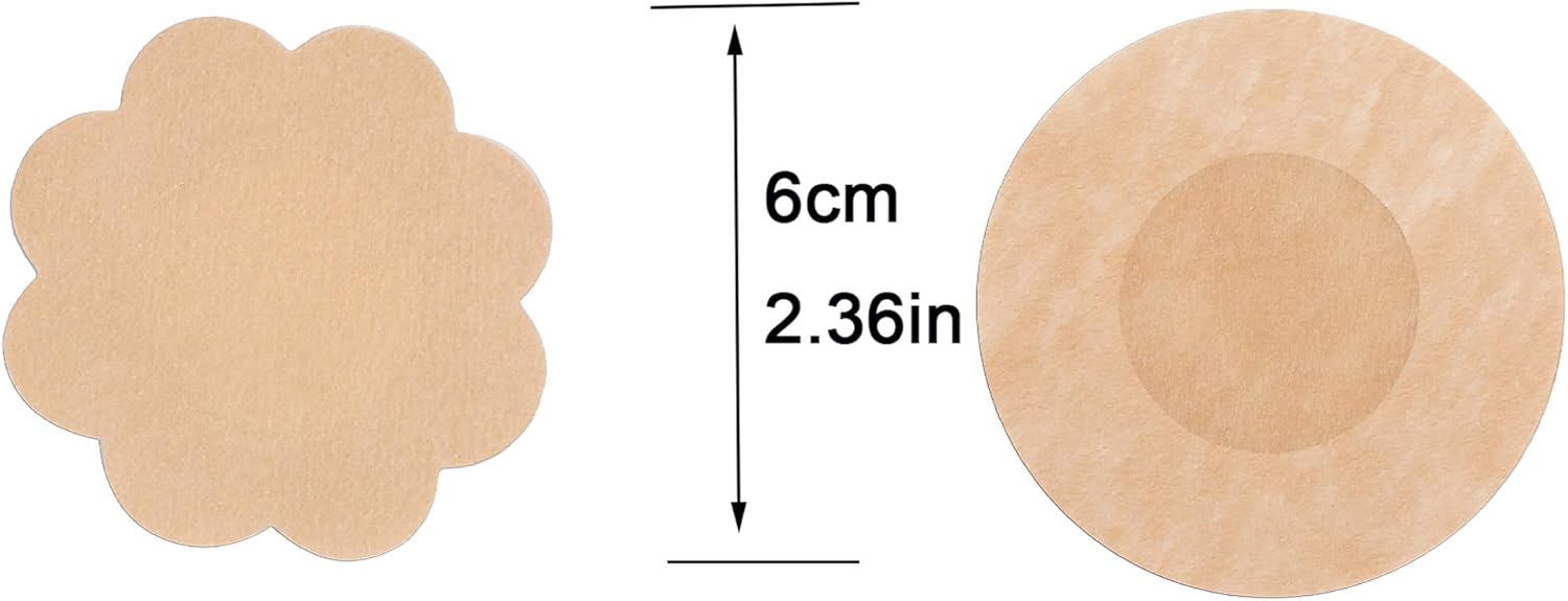 80 Pieces of Nipple Covers Breast Pasties Comfortable Adhesive Bra Disposable Satin Petals Pasties for Women Beige - Image 3
