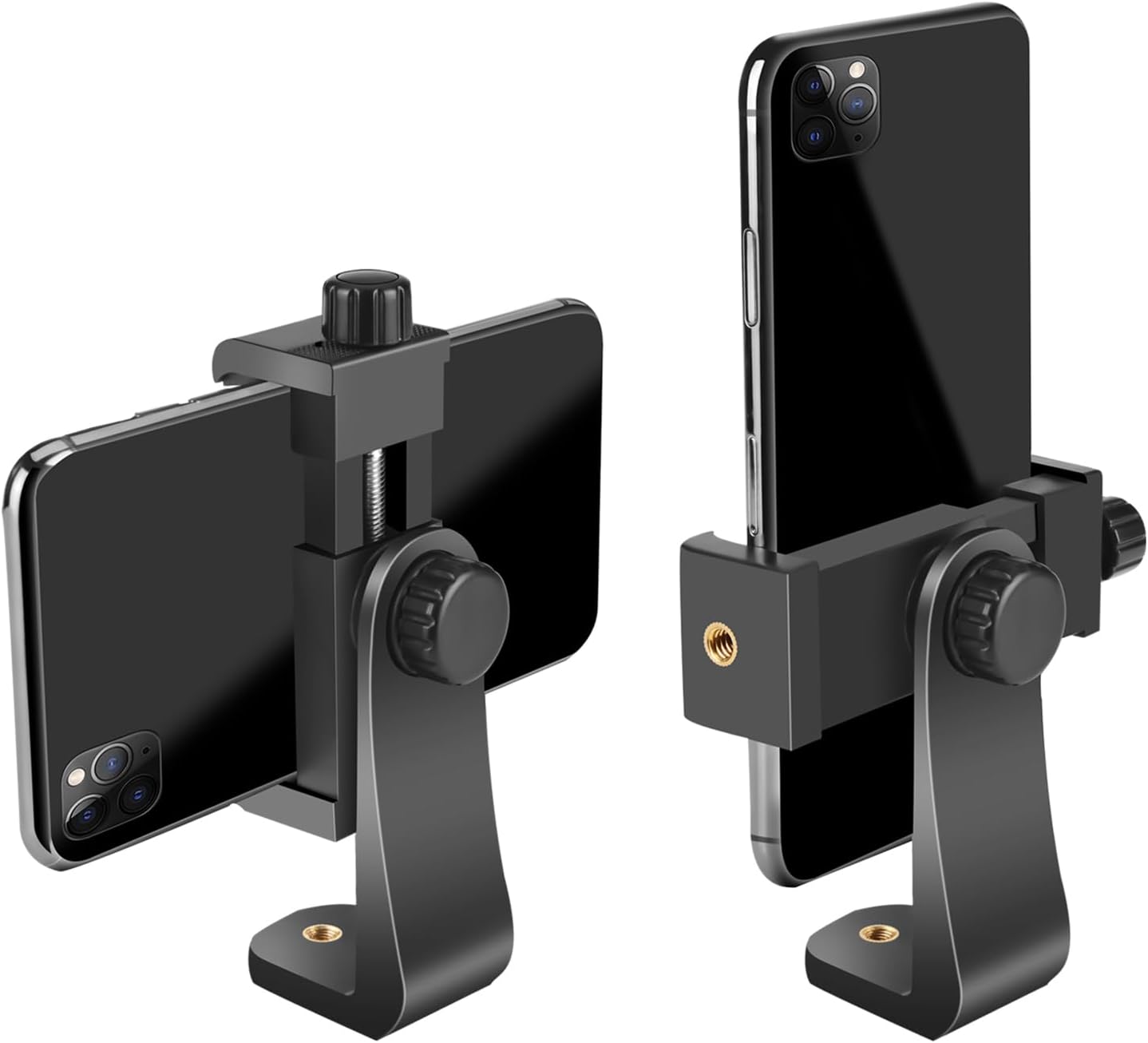 Premium Smartphone Holder/Vertical and Horizontal Tripod Mount Adapter Rotatable Bracket with 1/4 inch Screw/Adjustable Clip for iPhone, Android Cell Phone, Selfie Stick, Camera Stand - Image 1