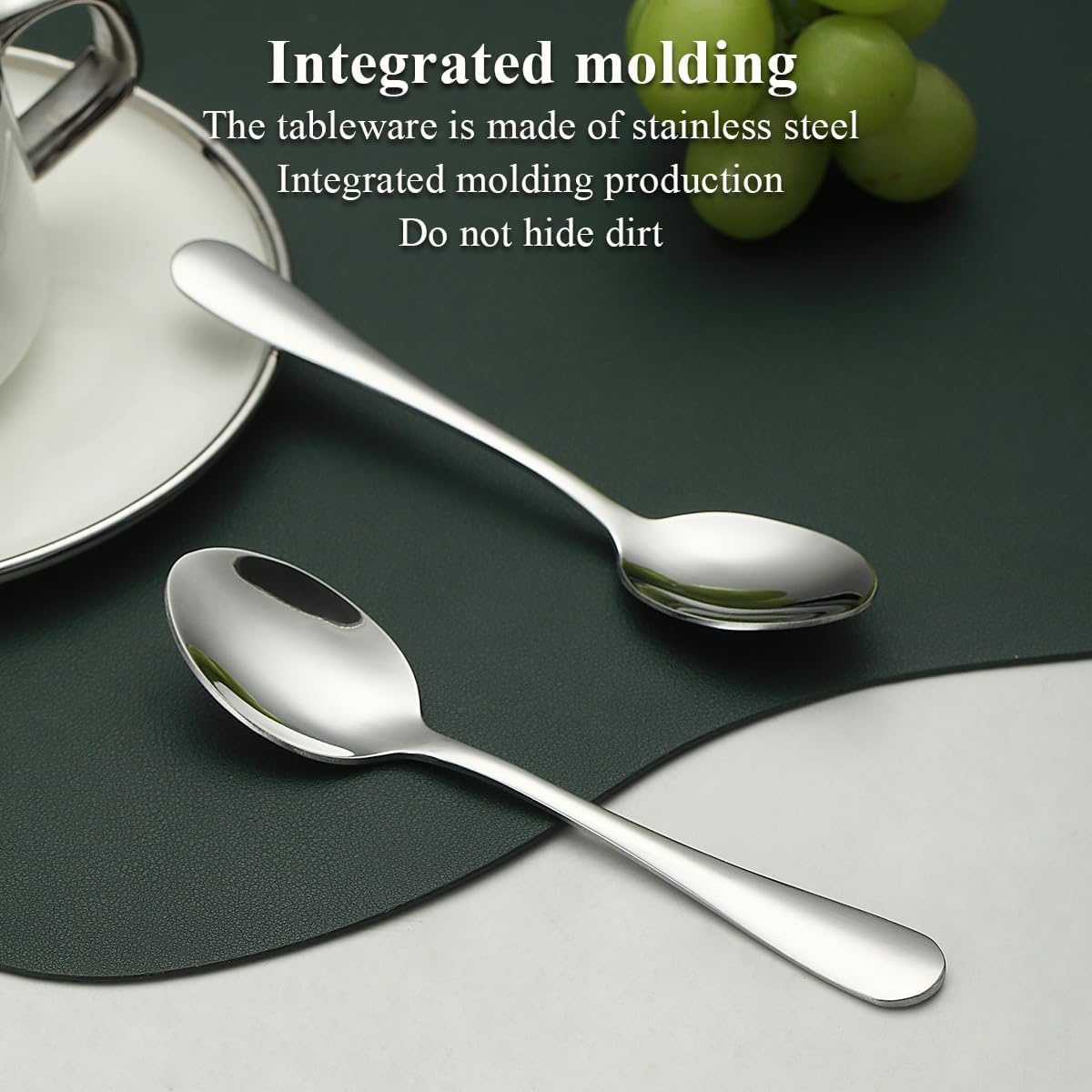 Teaspoons 12 Pieces 14cm, Stainless Steel Tea Spoon Coffee Spoons Dessert Spoons, Cutlery for Tea, Coffee, Cake, Dessert, Dishwasher Safe - Image 4