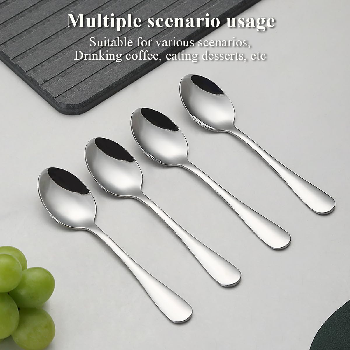 Teaspoons 12 Pieces 14cm, Stainless Steel Tea Spoon Coffee Spoons Dessert Spoons, Cutlery for Tea, Coffee, Cake, Dessert, Dishwasher Safe - Image 7