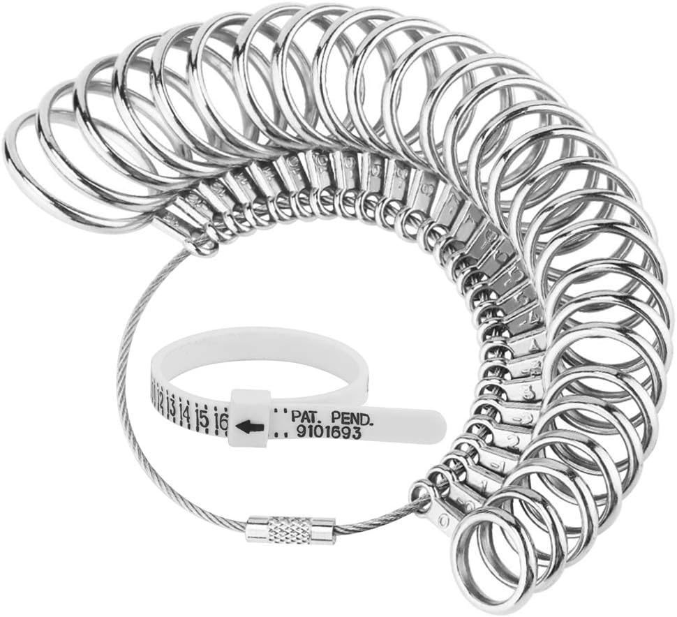 27PCS Premium Ring Sizer Measuring Tool Set, Metal Measurement Tool, Sizing Kit, Jewelry Finger Size Measurer, US 0-13 With Half Size, Plastic Sizer Belt - Image 1