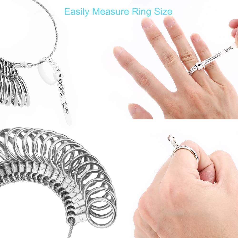 27PCS Premium Ring Sizer Measuring Tool Set, Metal Measurement Tool, Sizing Kit, Jewelry Finger Size Measurer, US 0-13 With Half Size, Plastic Sizer Belt - Image 6