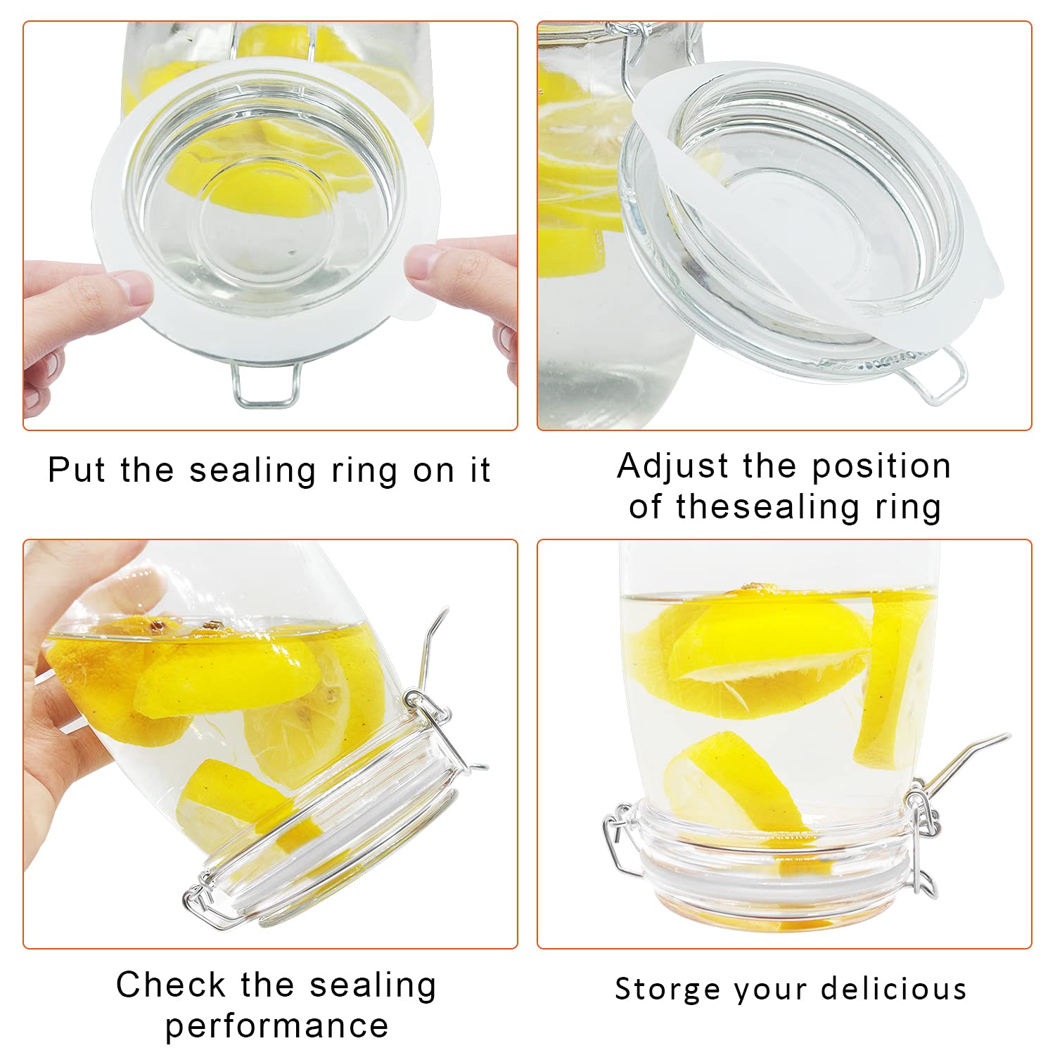 12 Pieces Rubber Seals Rings for Glass Jars, Airtight Silicone Replacement Gasket, Leakproof Silicone Gasket Sealing Rings for Mason Jars, Elastic and Fits Most Sizes (White) - Image 4