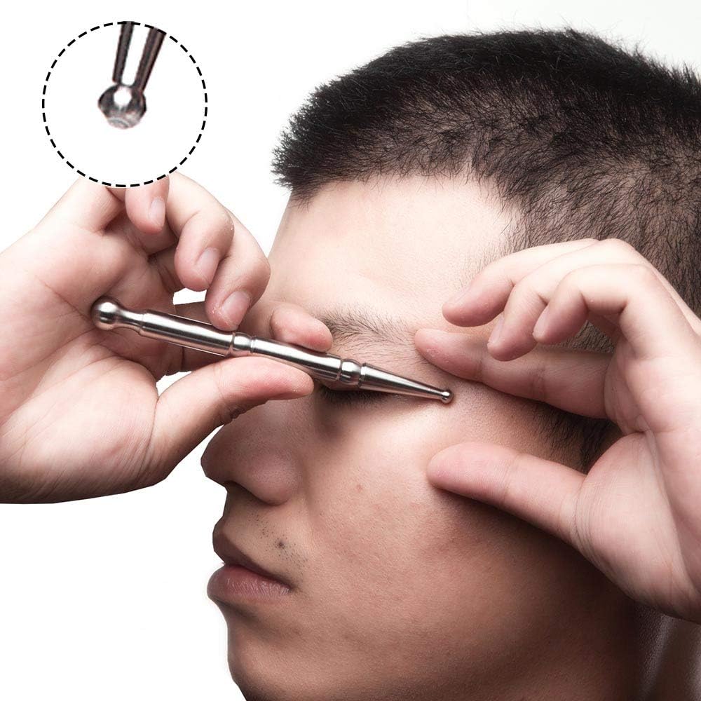 Stainless Steel Deep Tissue Massage Tool-Manual Acupuncture Pen-Trigger Point Massage Relief Pain Therapy Tools Full Body Relaxing Trigger Self-Massage Acupressure Bar (A)-A - Image 4