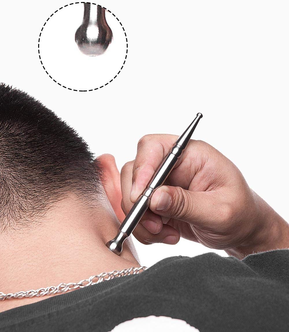 Stainless Steel Deep Tissue Massage Tool-Manual Acupuncture Pen-Trigger Point Massage Relief Pain Therapy Tools Full Body Relaxing Trigger Self-Massage Acupressure Bar (A)-A - Image 5