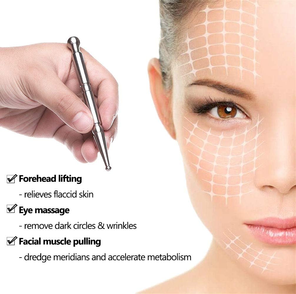 Stainless Steel Deep Tissue Massage Tool-Manual Acupuncture Pen-Trigger Point Massage Relief Pain Therapy Tools Full Body Relaxing Trigger Self-Massage Acupressure Bar (A)-A - Image 7
