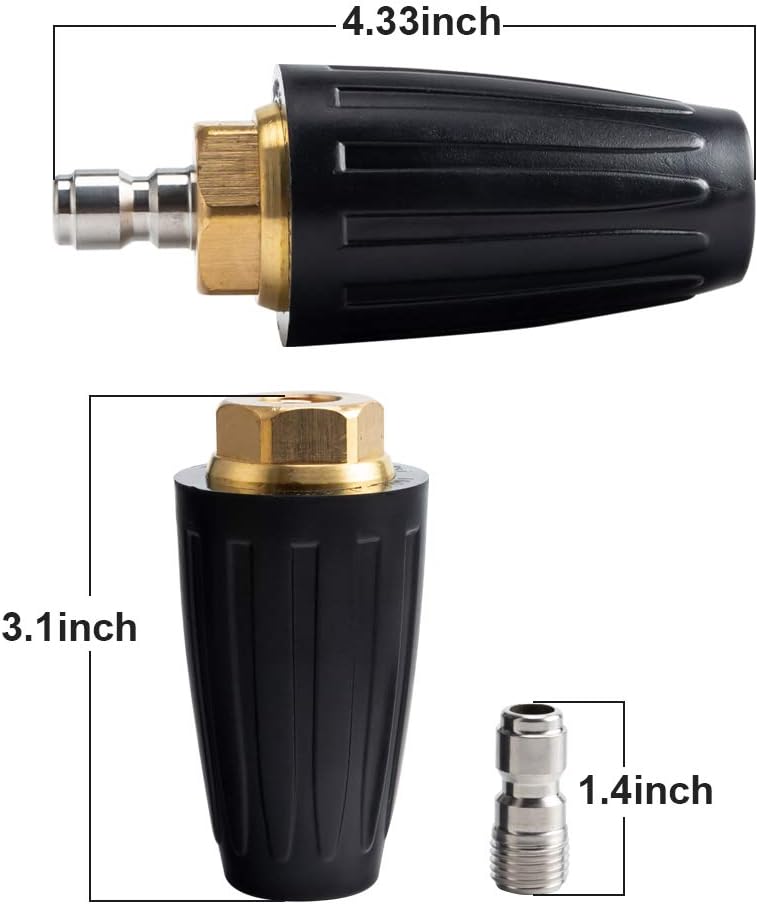 Pressure Washer Tips Turbo Nozzle Pressure Washer 4000 PSI Max Rotating Pressure Washer Nozzle with 1/4'' Quick Connect for Cleaning Brick, Concrete, and Vinyl Surfaces，4.0 GPM 4.0 Orifice - Image 6