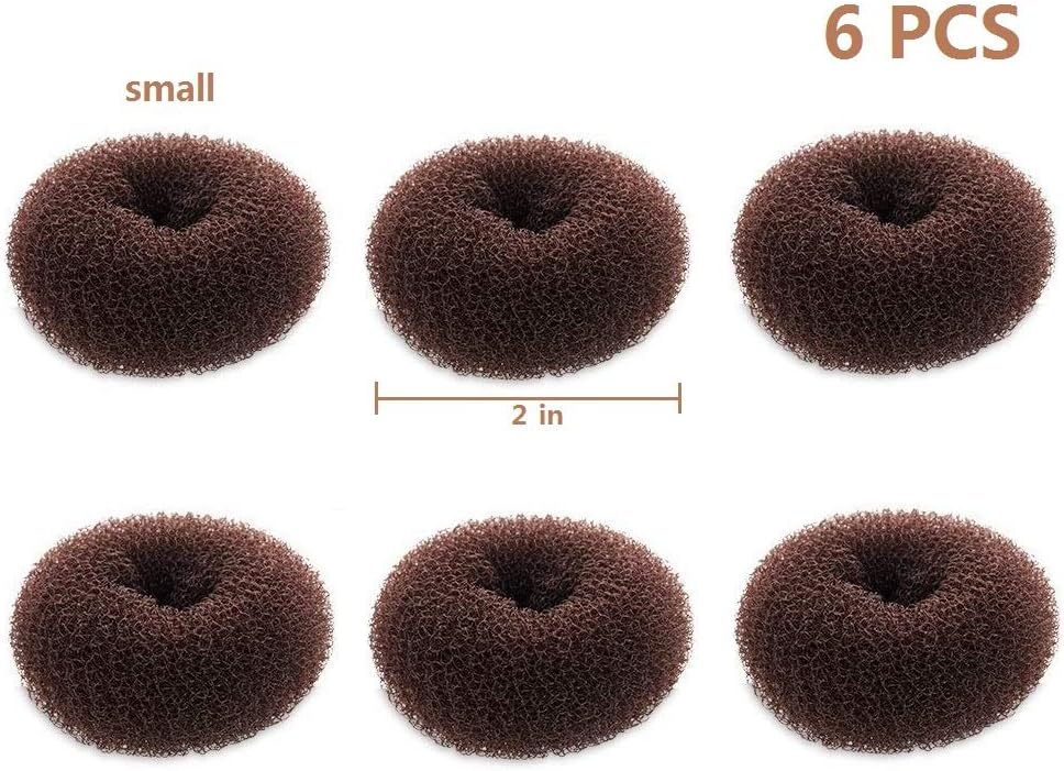 Extra Small Bun Makers for Kids, 6 PCS Chignon Donut Sock Forms for Girls, Mini Doughnut Shapers for Short and Thin Hair (2 Inch, Dark Brown) - Image 5