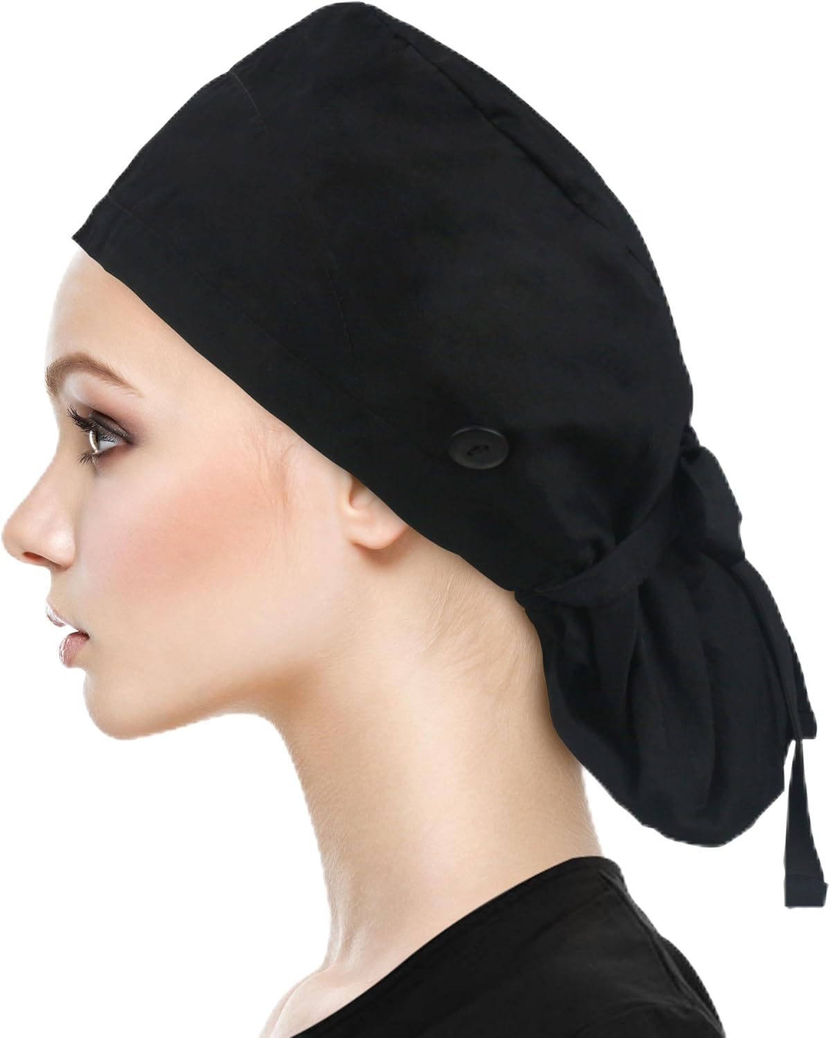 Adjustable Working Cap with Button, Cotton Working Hat Sweatband, Elastic Bandage Tie Back Hats for Women & Men, One Size - Image 1