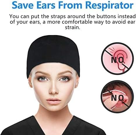 Adjustable Working Cap with Button, Cotton Working Hat Sweatband, Elastic Bandage Tie Back Hats for Women & Men, One Size - Image 7