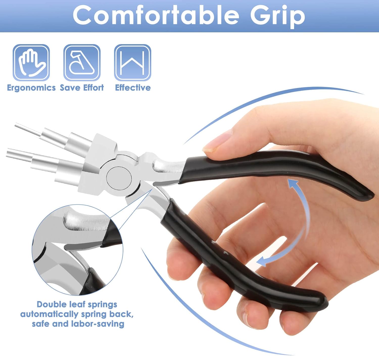 Bail Making Pliers, 6 in 1 Round Nose Pliers for Making Jump Rings, Wire Wrapping, Jewelry Making, Loop Making, Forming Bends - Image 4