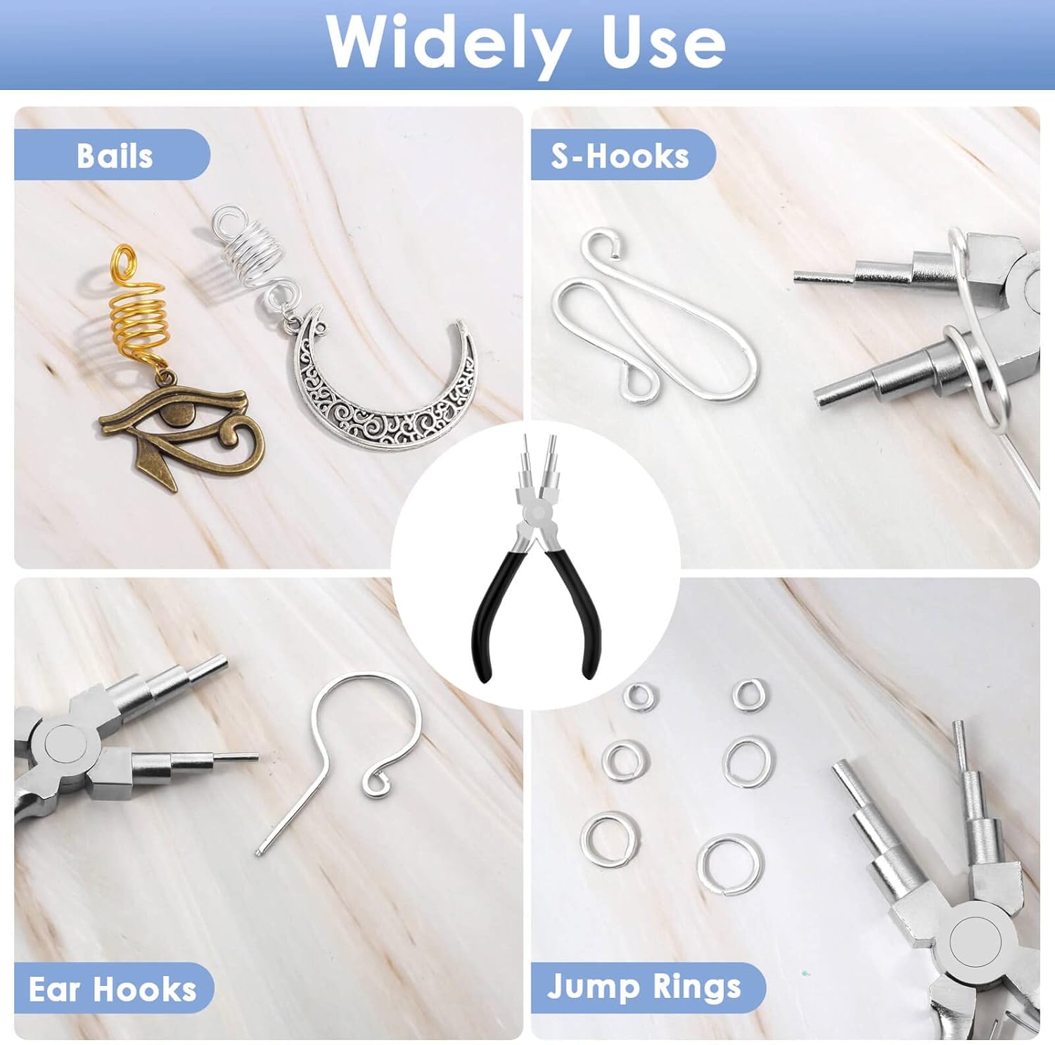 Bail Making Pliers, 6 in 1 Round Nose Pliers for Making Jump Rings, Wire Wrapping, Jewelry Making, Loop Making, Forming Bends - Image 5