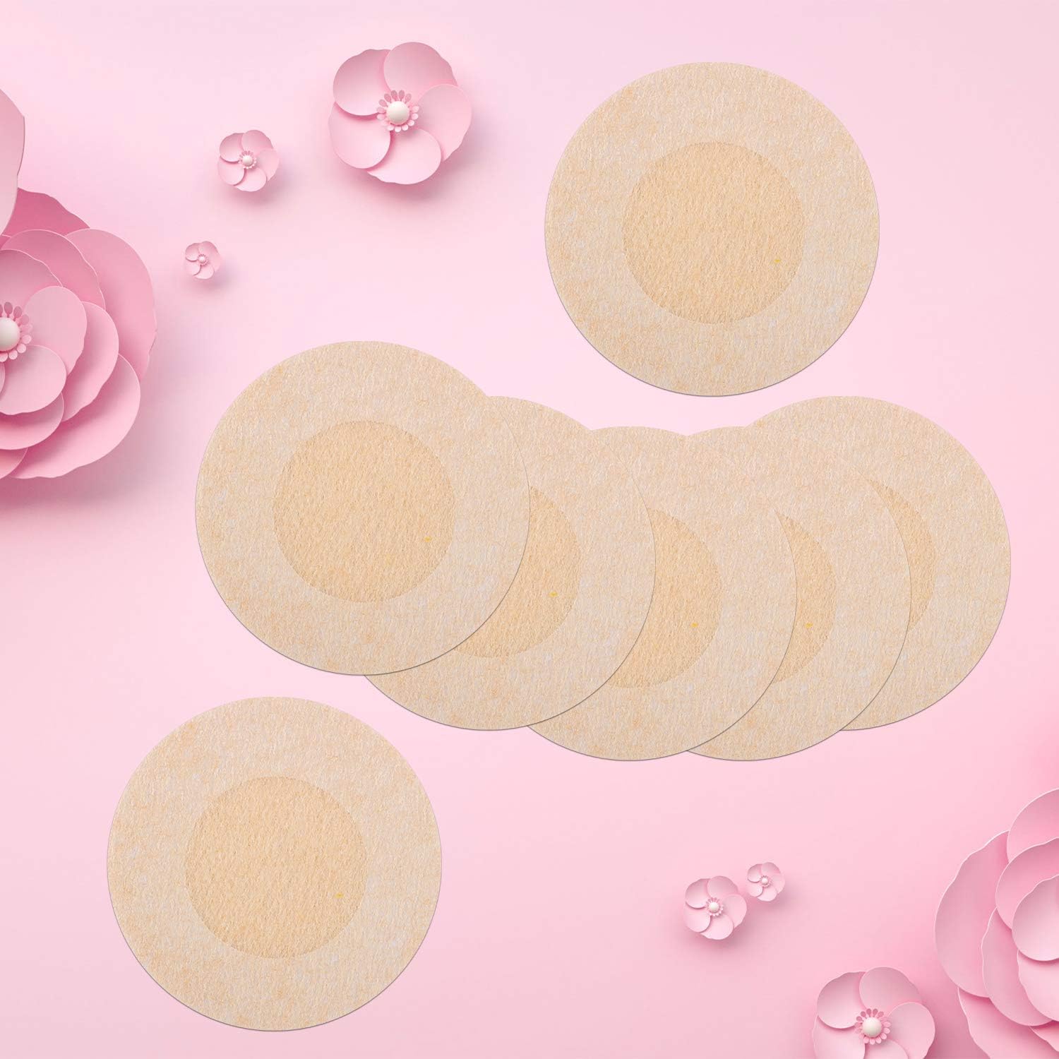 30 Pairs of Nipple Breast Covers Nipple Cover Disposable Breast Pasties Breast Pasties Adhesive Bra Disposable Invisible Seamless Adhesive Bras (Round) - Image 5