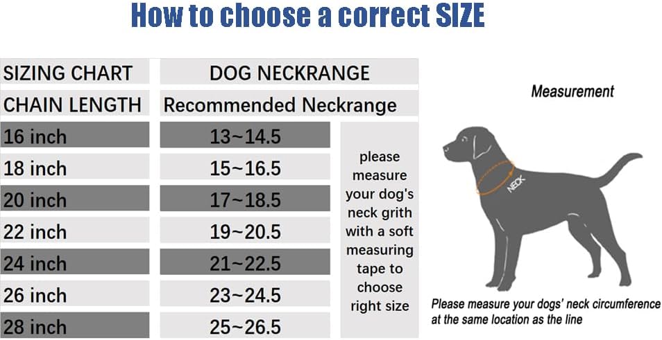 Chain Dog Training Choke Collar, 304 Stainless Steel, Total Length 20 in, 2.5 mm - Image 2