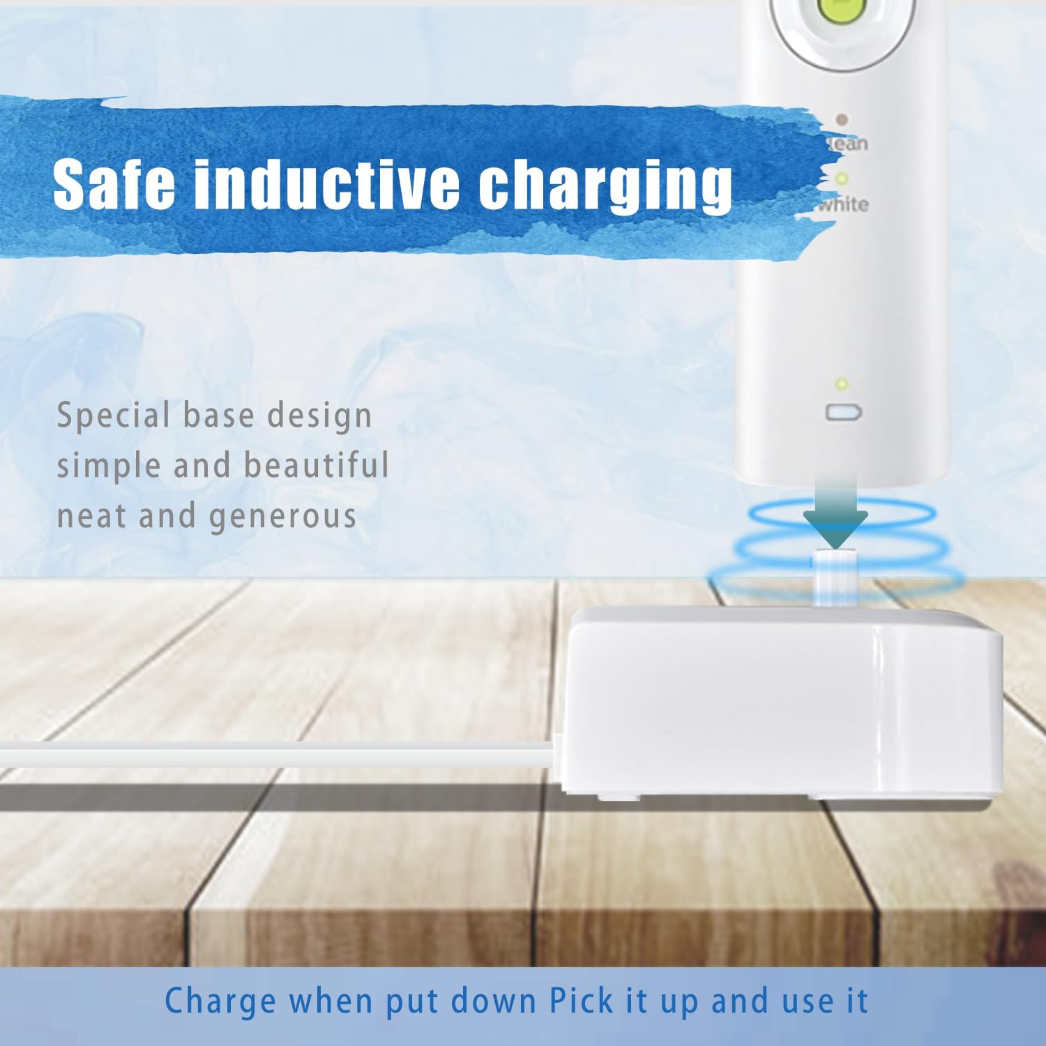 Charger Base Compatible with Philips Sonicare Electric Toothbrush 4100 HX6100, Inductive Travel Charger Fits for Philips Sonicare HX3000 / HX6000 / HX8000 / HX9000 Series Waterproof Power Cord - Image 3