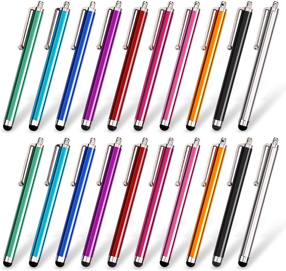 Stylus Pen Set of 20 Pack, Universal Capacitive Touch Screen Stylus Compatible with iPad, iPhone, Samsung, Kindle Touch, Compatible with All Device with Capacitive Touch Screen – 10 Color - Image 1