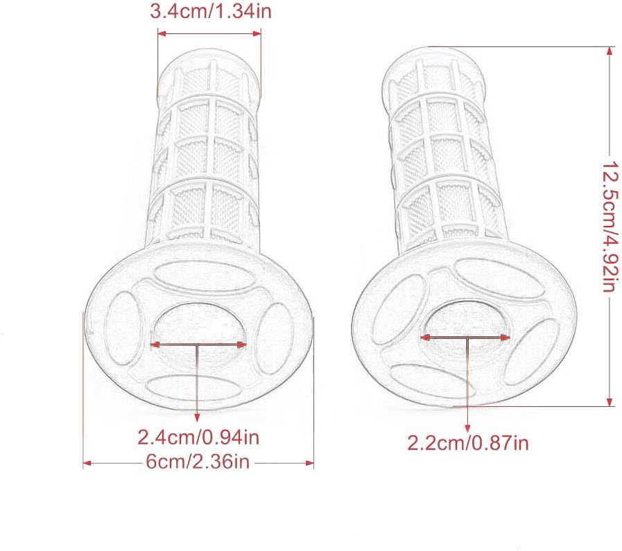 Worldmotop Motorcycle Handlebar Grips Non-Slip Soft Rubber Grips Handlebar with 7/8