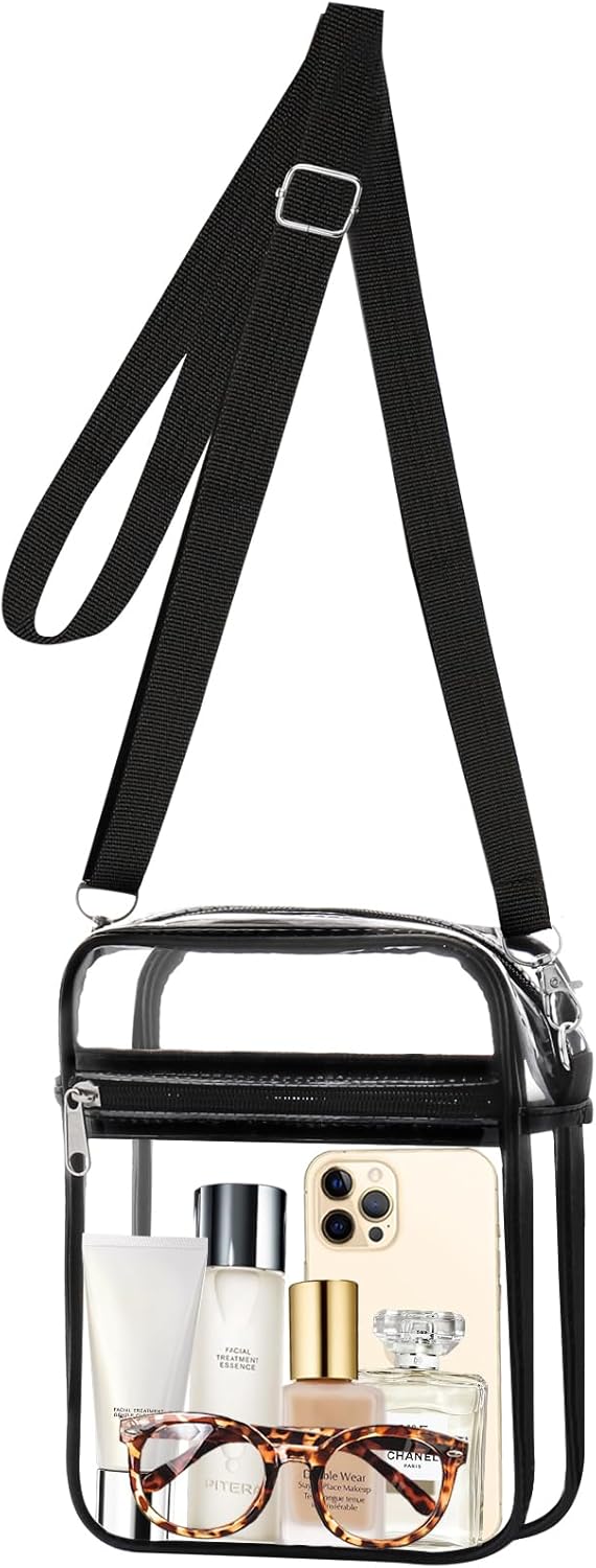 Clear Bag Stadium Approved, Clear Purse Crossbody Bag, Adjustable Shoulder Strap Clear Bags for Concerts - Image 1