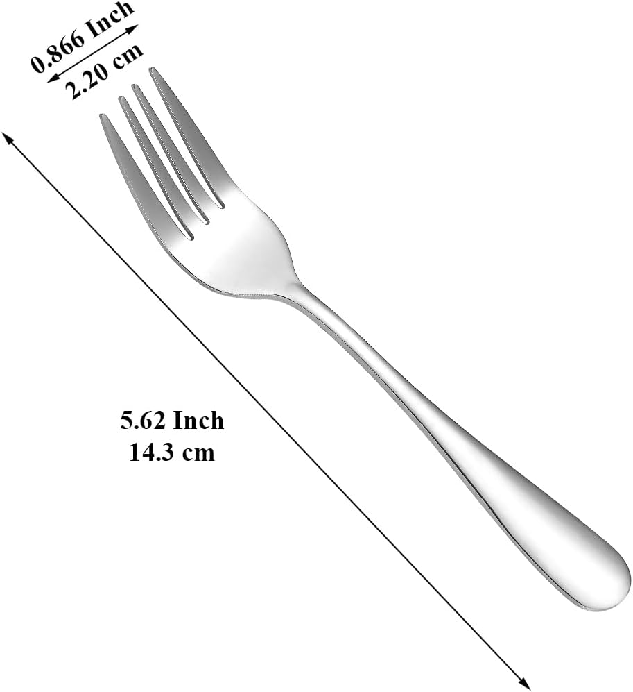 Dessert Forks Set of 12 Pack, Stainless Steel Pastry Fork, Family Appetizer Fork for Fruit, Cake, Cheese, Party Trips, Cafes, Restaurants, Easy to Clean, Dishwasher Safe - Image 2
