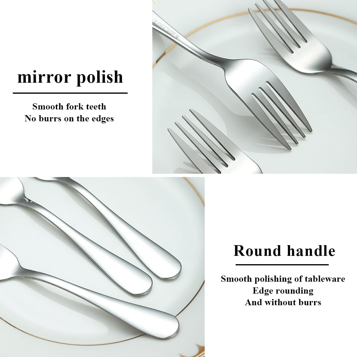 Dessert Forks Set of 12 Pack, Stainless Steel Pastry Fork, Family Appetizer Fork for Fruit, Cake, Cheese, Party Trips, Cafes, Restaurants, Easy to Clean, Dishwasher Safe - Image 5