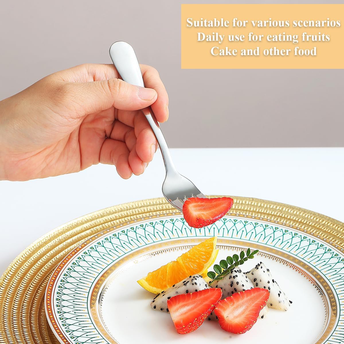 Dessert Forks Set of 12 Pack, Stainless Steel Pastry Fork, Family Appetizer Fork for Fruit, Cake, Cheese, Party Trips, Cafes, Restaurants, Easy to Clean, Dishwasher Safe - Image 6