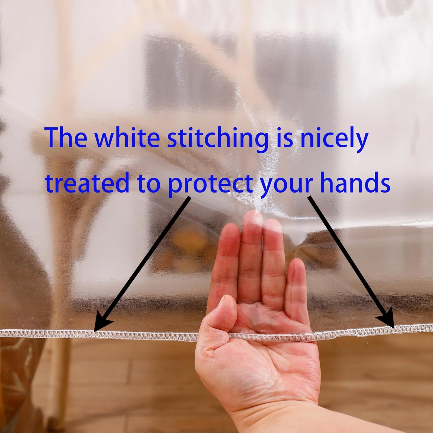 Clear Vinyl Tablecloth Protector Waterproof/Oil-Proof Plastic Rectangle Transparent Sheet Table Cover 54X84 Inch - Image 2