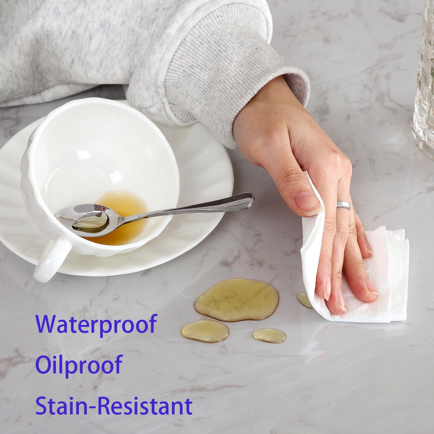 Clear Vinyl Tablecloth Protector Waterproof/Oil-Proof Plastic Rectangle Transparent Sheet Table Cover 54X84 Inch - Image 4