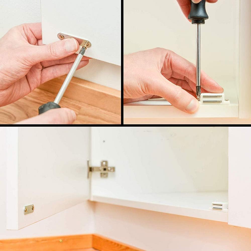 Cabinet Magnet Latch - Best for Cabinet Doors, Cupboards, Drawers and Shutters - Cabinet Magnetic Latch Easy Install - Magnetic Cabinet Catch Screws Included - Set of 12(White) - Image 4