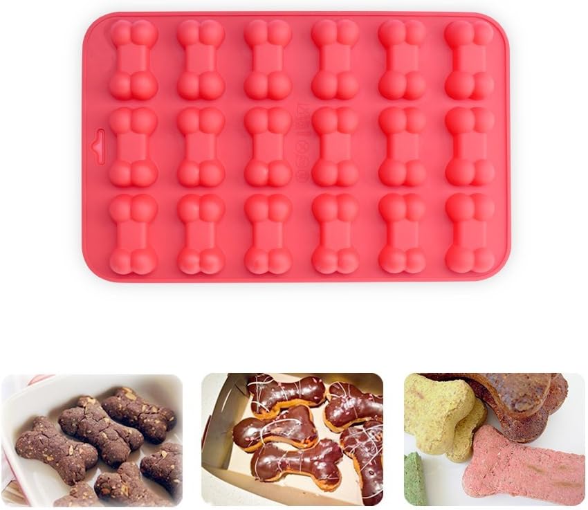 Puppy Dog Paw and Bone Silicone Molds, Non-Stick Food Grade Silicone Molds for Chocolate, Candy, Jelly, Ice Cube, Dog Treats (Puppy Paw Bone Set of 4PCS) - Image 2