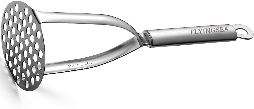 Potato Masher,Professional 18-10 Stainless Steel Potato Masher.Garlic Press,Cooking and Kitchen Gadget - Image 2