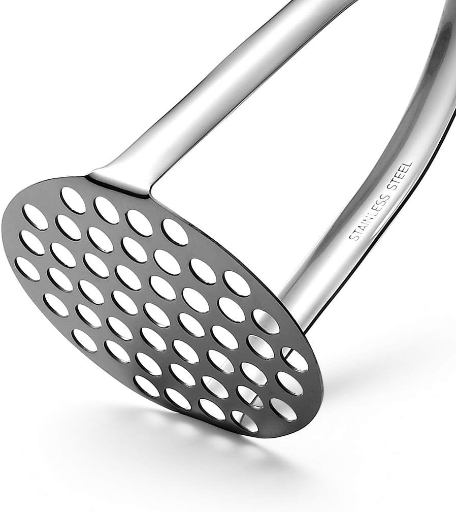 Potato Masher,Professional 18-10 Stainless Steel Potato Masher.Garlic Press,Cooking and Kitchen Gadget - Image 3