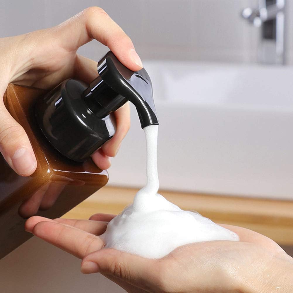 Foaming Soap Dispenser, 450ml (15oz) Refillable Pump Bottle Plastic for Liquid Soap, Shampoo, Body Wash (2 Pcs) (Amber) - Image 2