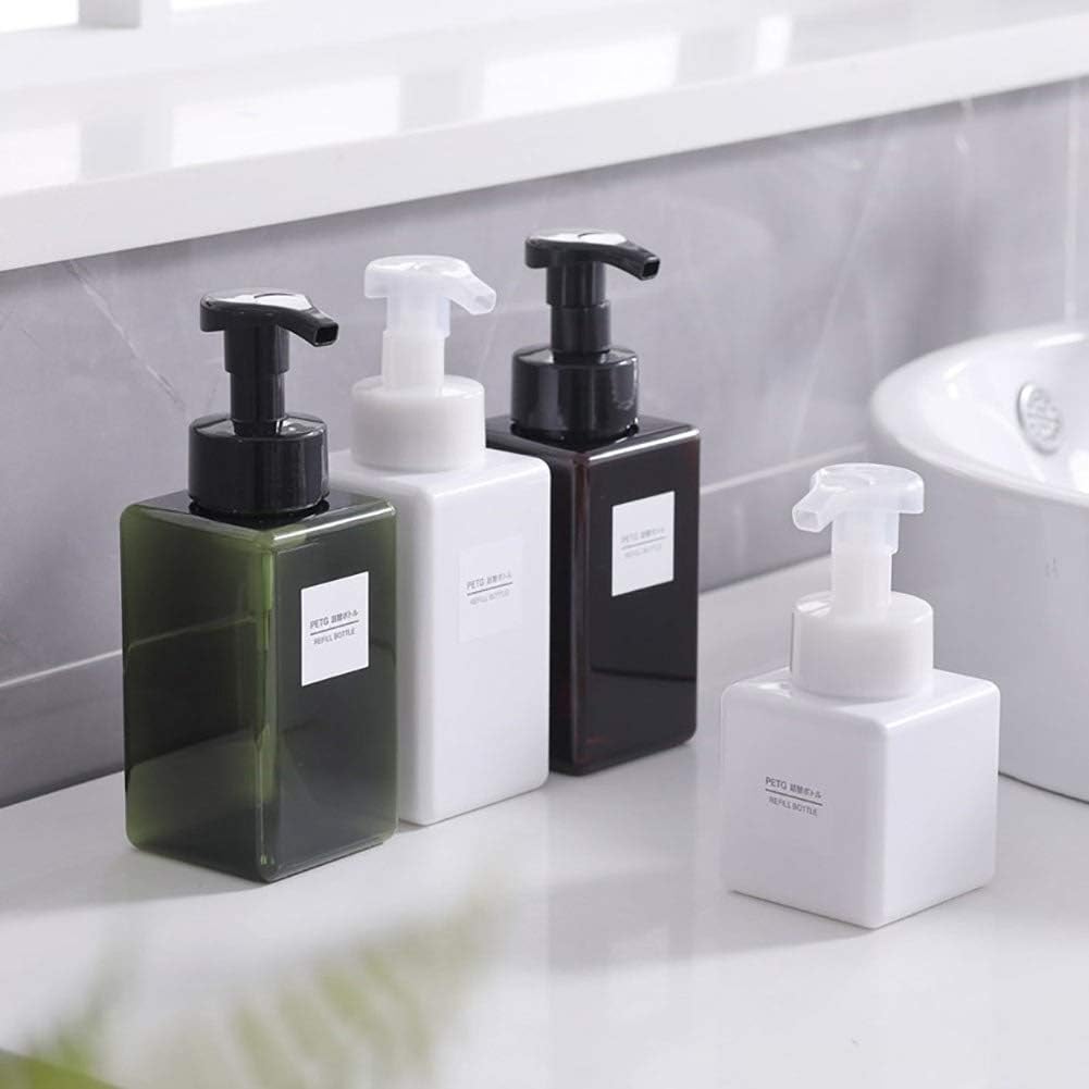 Foaming Soap Dispenser, 450ml (15oz) Refillable Pump Bottle Plastic for Liquid Soap, Shampoo, Body Wash (2 Pcs) (Amber) - Image 5