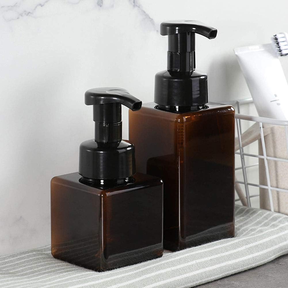 Foaming Soap Dispenser, 450ml (15oz) Refillable Pump Bottle Plastic for Liquid Soap, Shampoo, Body Wash (2 Pcs) (Amber) - Image 6