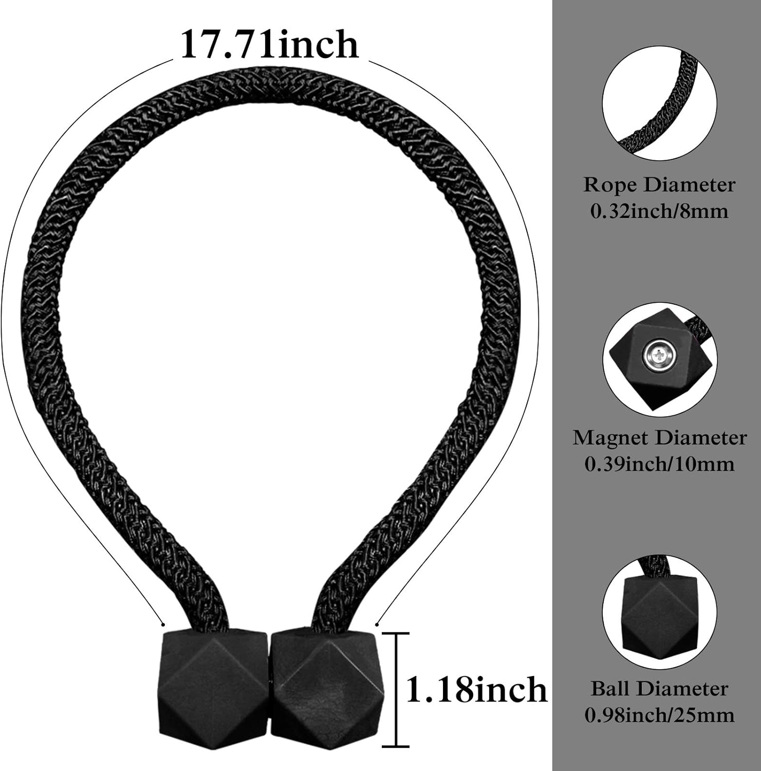 8 PCS Magnetic Curtain Tiebacks, European Style Convenient Drape Tie Backs, Decorative Drape Tie Backs Holdback Holder for Window Draperies, No Tools Required for Christmas Home Holiday Décor - Image 6