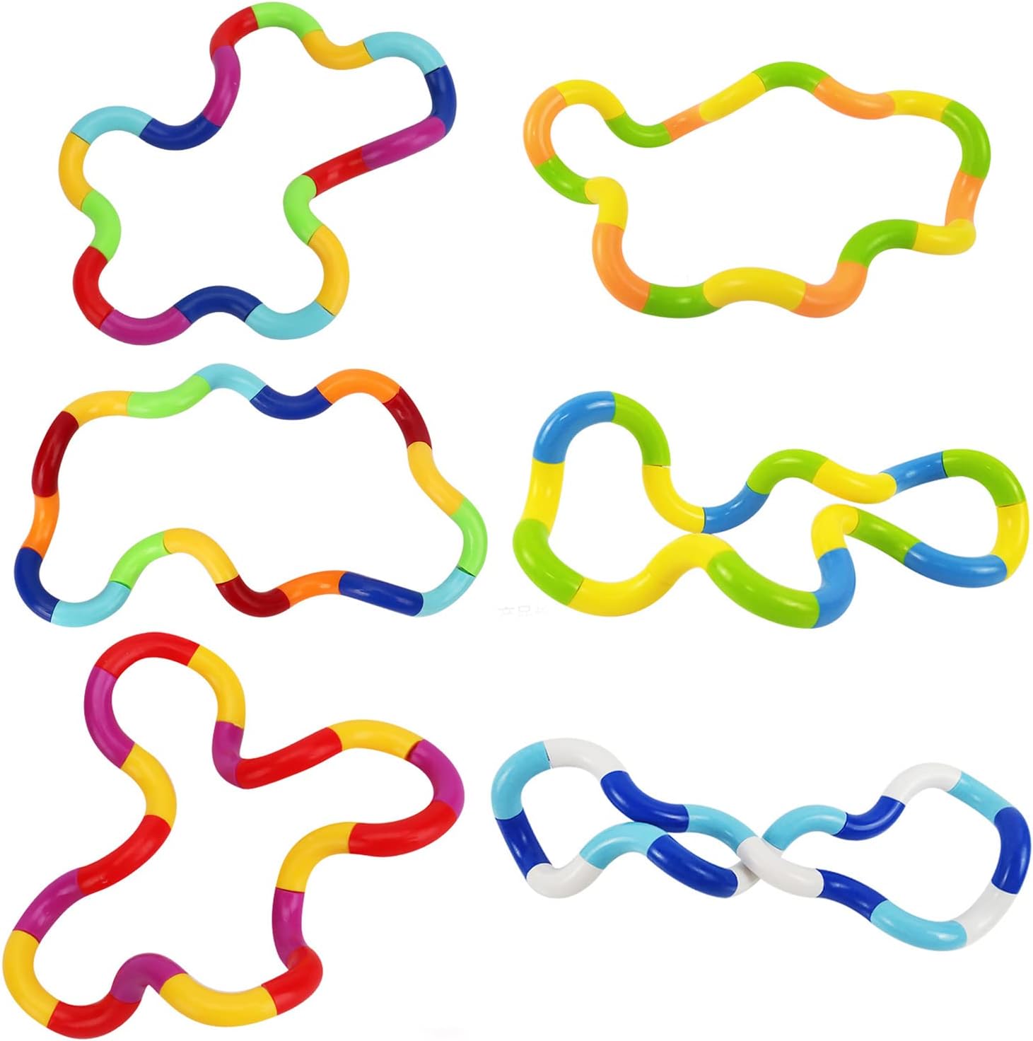 6 Pcs Tangles Fidget Toys Tangles Fidget Tangles Relax Therapy Stress Relief Feeling Winding Toy (A) - Image 1