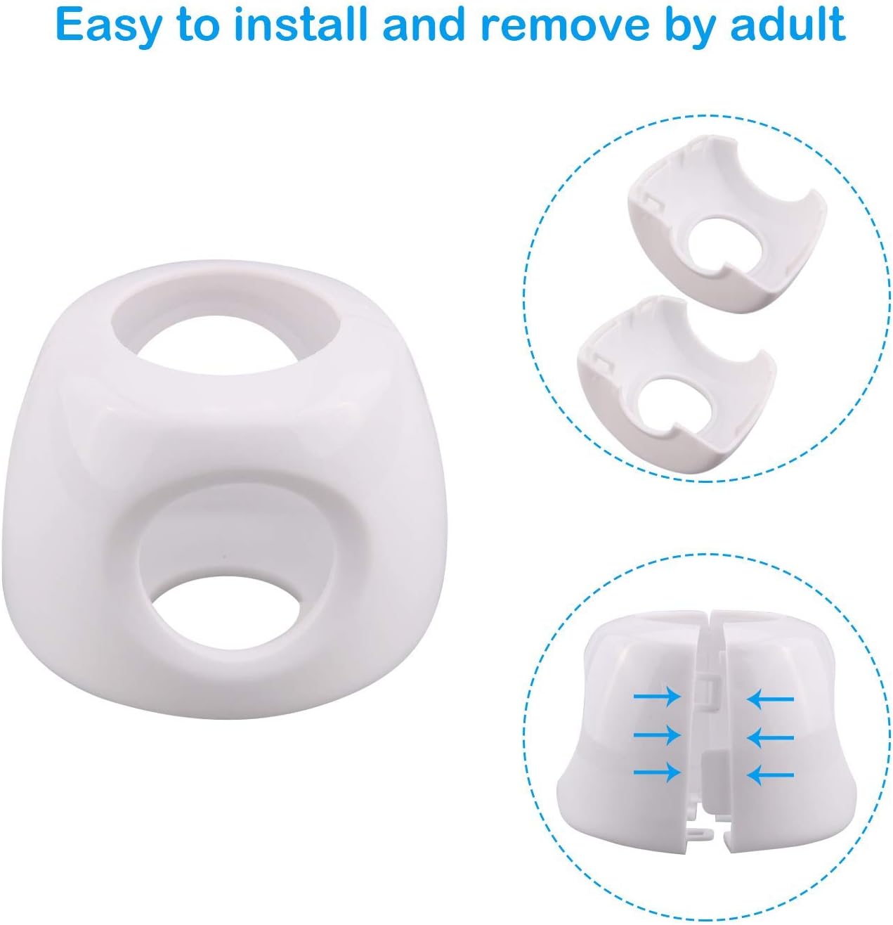 6 Pack Child Safety Door Knob Cover Baby Doorknob Handle Cover, Kids Proof Door Knob Covers Lockable Design for Home Bedroom Living Room Kangkangk - Image 3