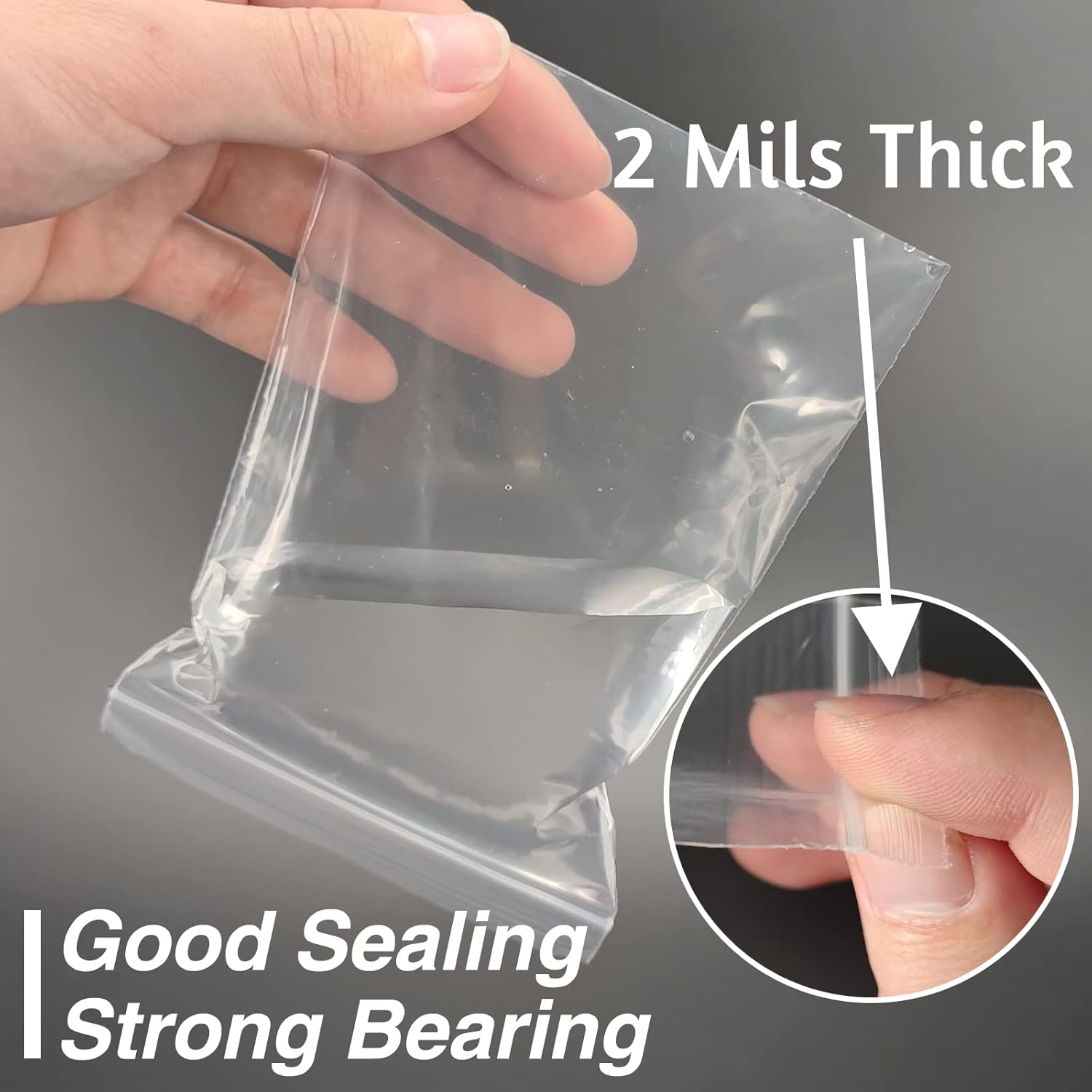 600 Pack 2'' x 3'' Clear Resealable Zip Plastic Bags, 2 Mil Thick Transparent Poly Bags with Seal Zipper, Self Locking Plastic Bags for Coins, Screws, Small Items, Jewelry Supplies, Snacks, Clothing - Image 4