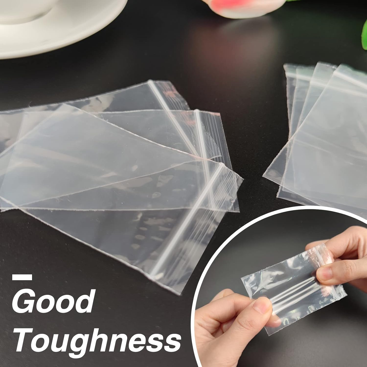 600 Pack 2'' x 3'' Clear Resealable Zip Plastic Bags, 2 Mil Thick Transparent Poly Bags with Seal Zipper, Self Locking Plastic Bags for Coins, Screws, Small Items, Jewelry Supplies, Snacks, Clothing - Image 6