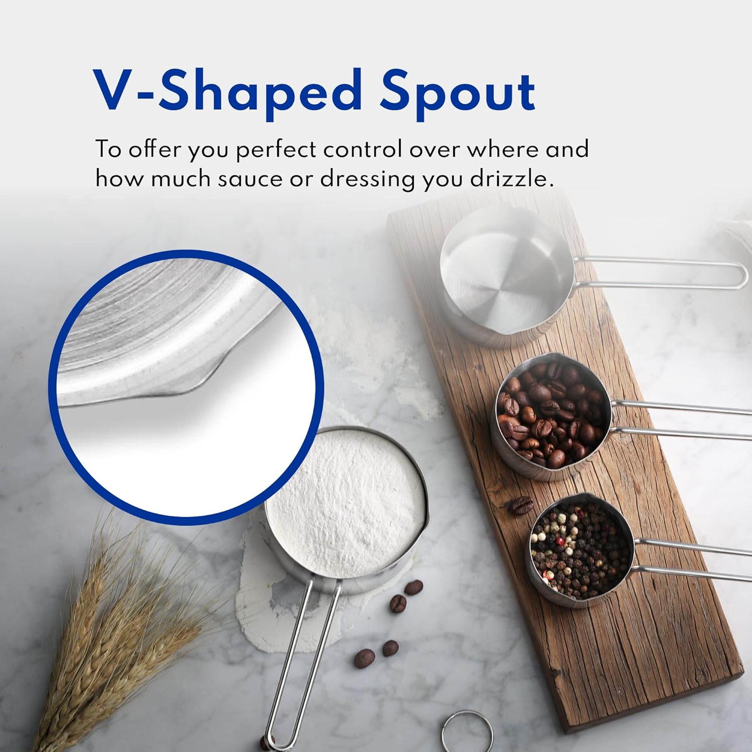 42917 Commercial Quality Stainless Steel Measuring Cups and Spoons Combo Set - Image 8