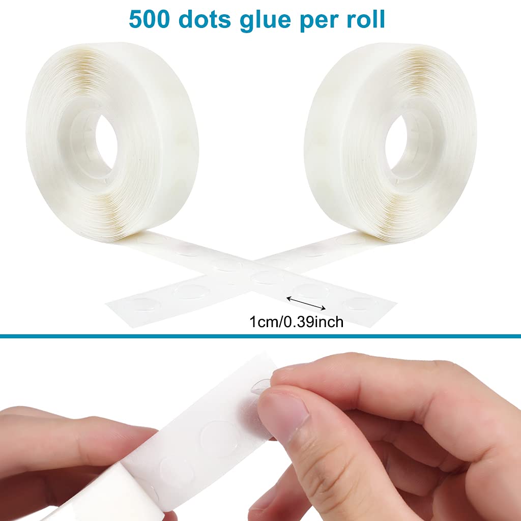 1000 Pcs Glue Point Clear Balloon Glue Dots, Double Sided, Transparent, 1cm/0.4inch in Diameter, for Craft Scrapbook Birthday Wedding Decoration - Image 2