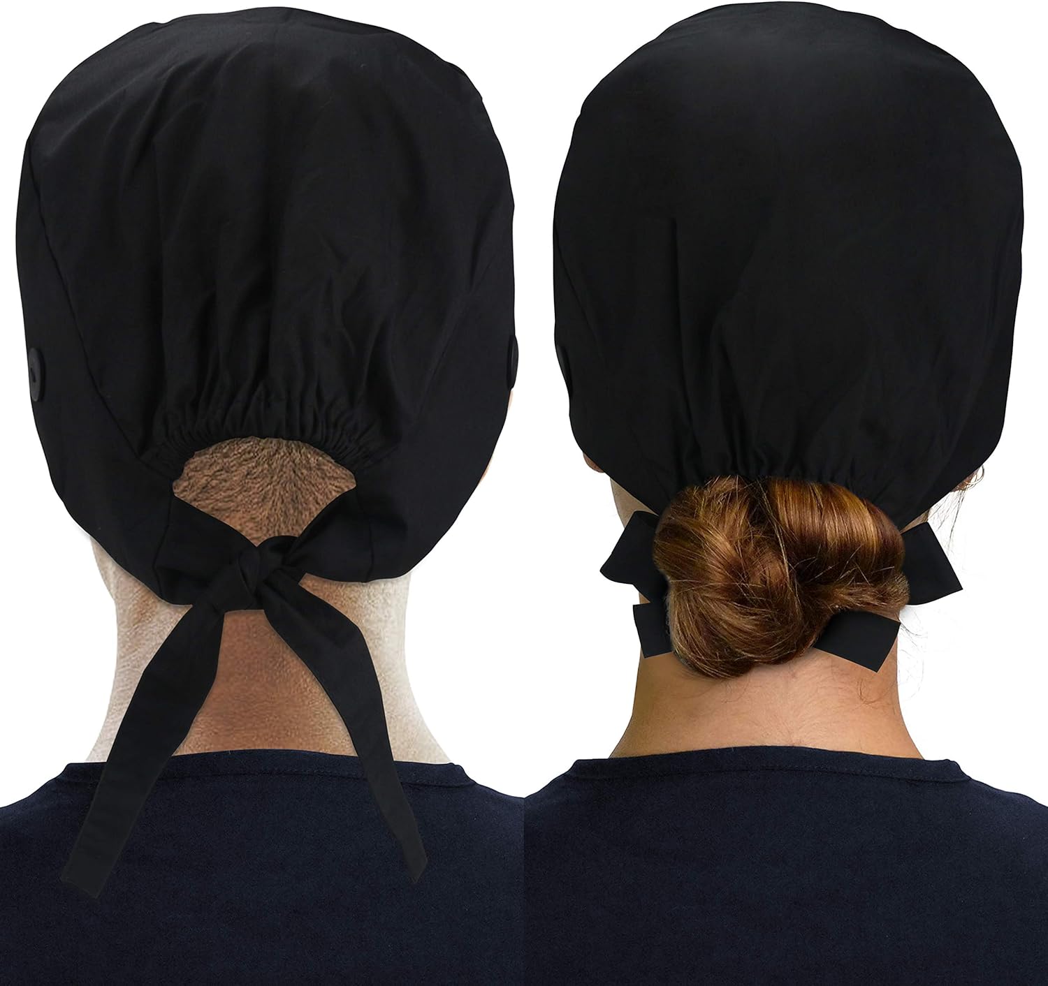 Working Caps with Button and Sweatband, Adjustable Working Hats for Women Men, One Size (Tie Back or Toggle) - Image 2